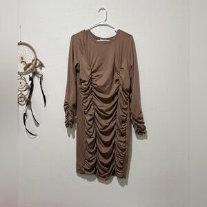 Fashion Nova Brown V-Neck Top